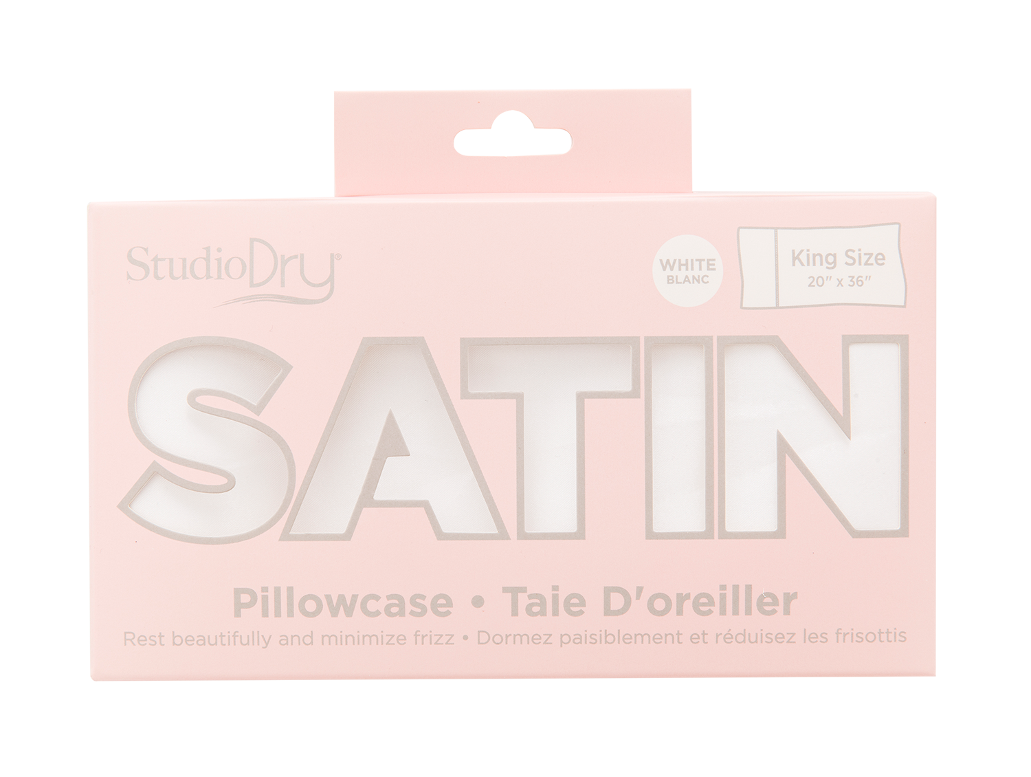 Satin packaging, pink and white
