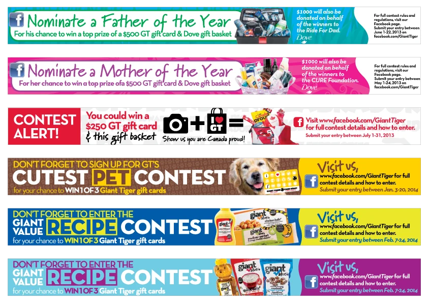 Store contest banners