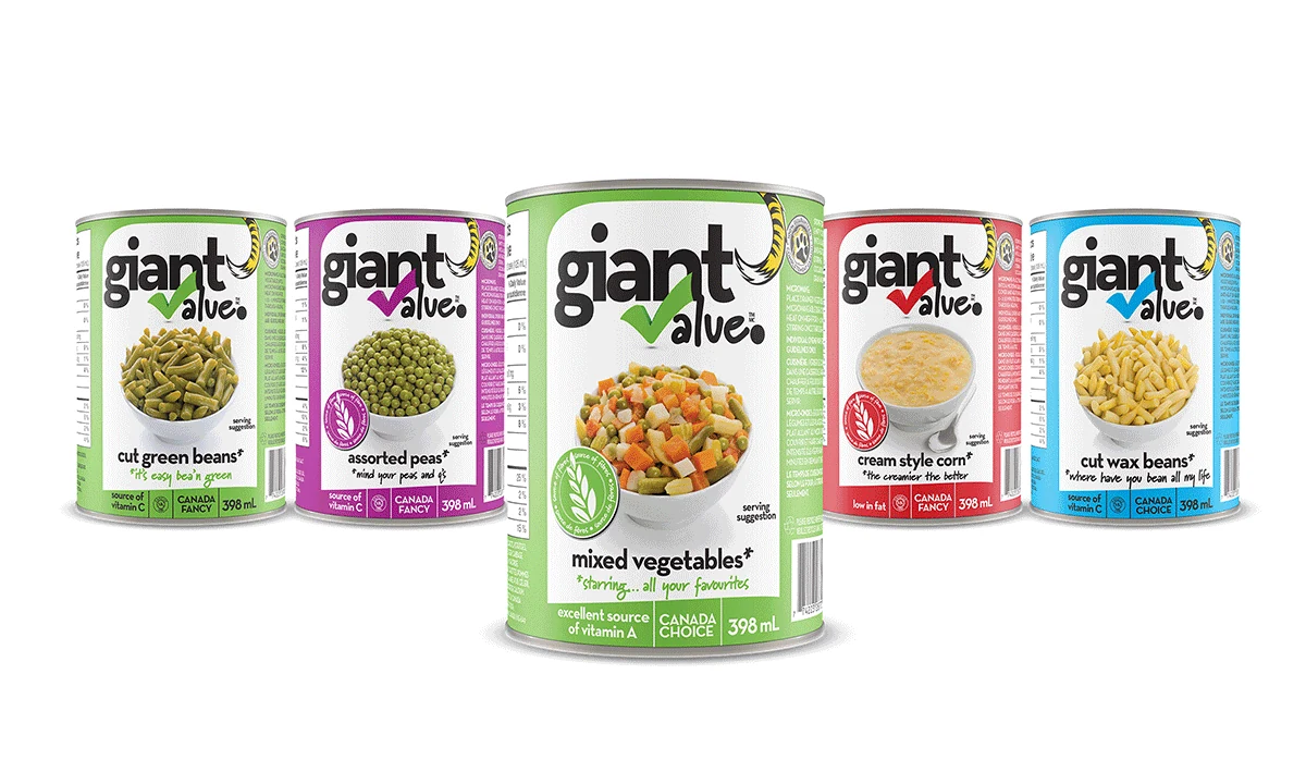Giant Tiger canned goods labels