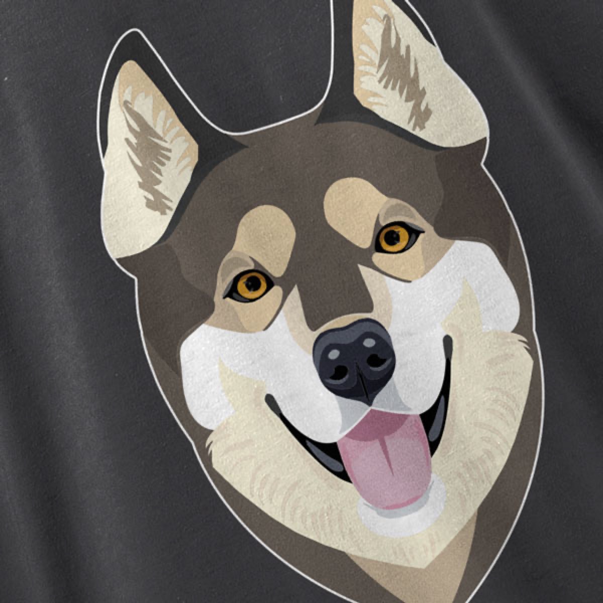 Illustrated husky from the Darcy's Dog Days logo